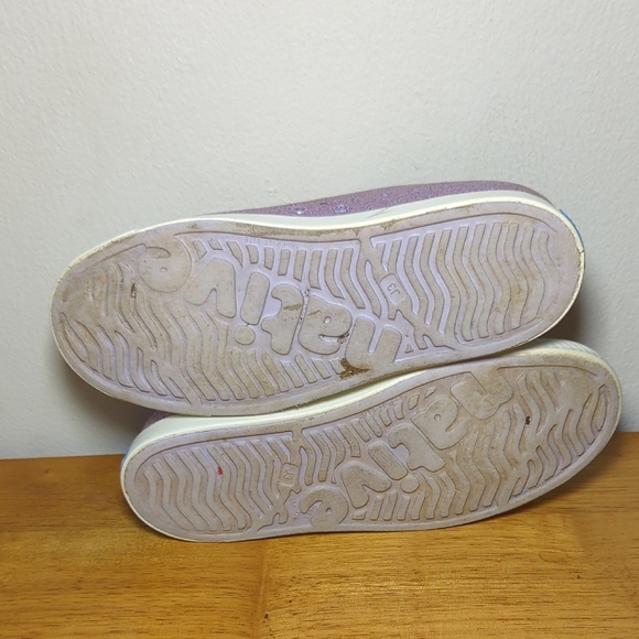 Native Jefferson Bling Glitter Slip-on Sneakers Purple + White Girls Size 1 - Picture 8 of 8